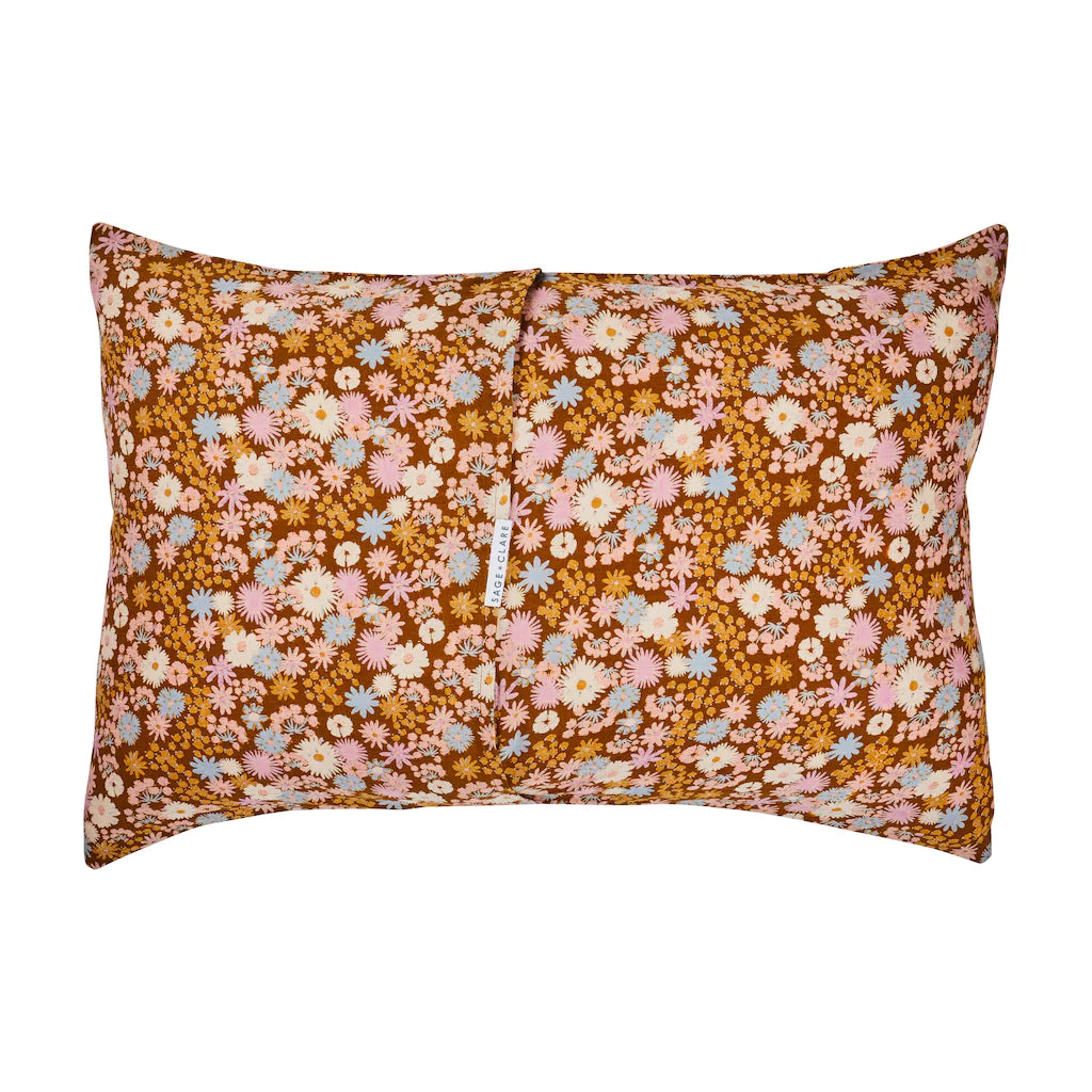 back of hayfolk linen pillow case by Sage and Clare