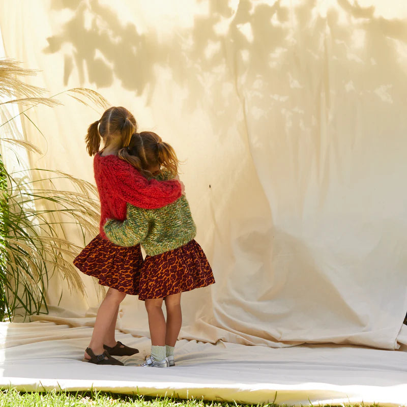 Kids green mohair knit jumper by Sage and Clare