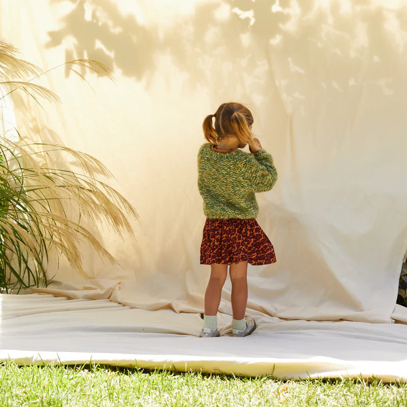 Kids green mohair knit jumper by Sage and Clare