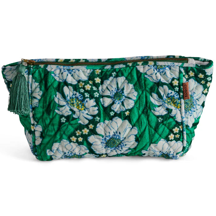 tumbling flowers velvet toiletry bag