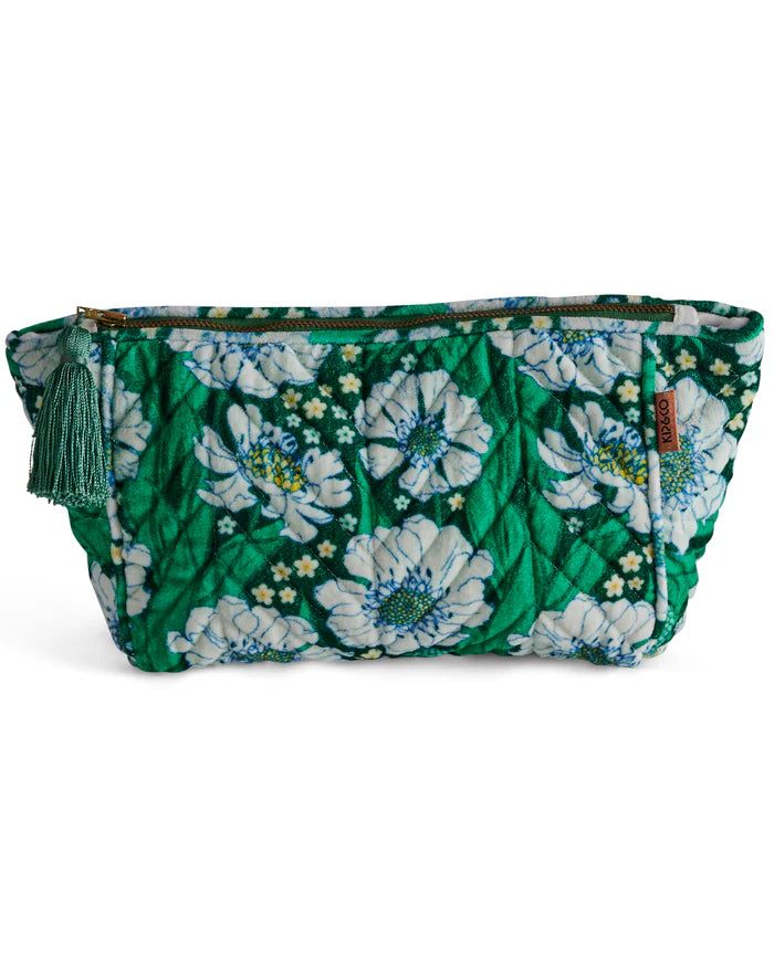 tumbling flowers velvet toiletry bag