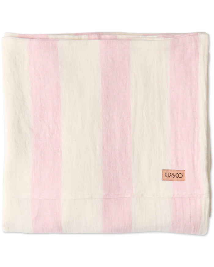 candy stripe linen flat sheet