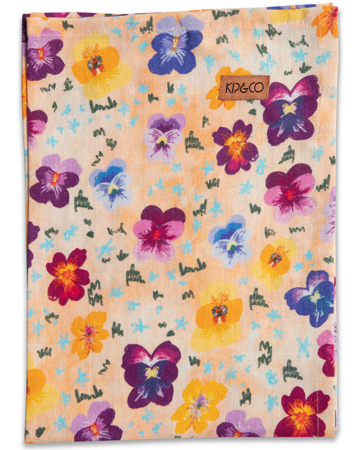 Pansy Linen Tea Towel Kip and Co