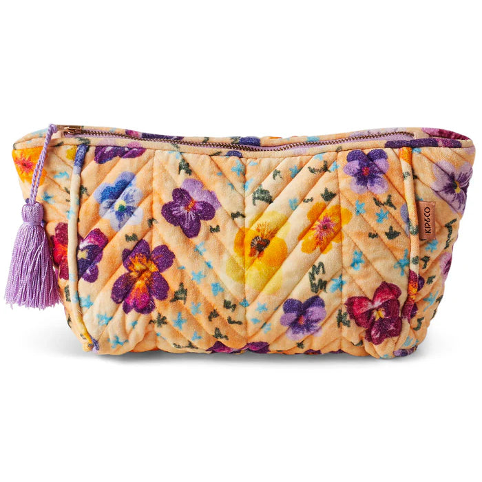 velvet toiletry bag with tassel