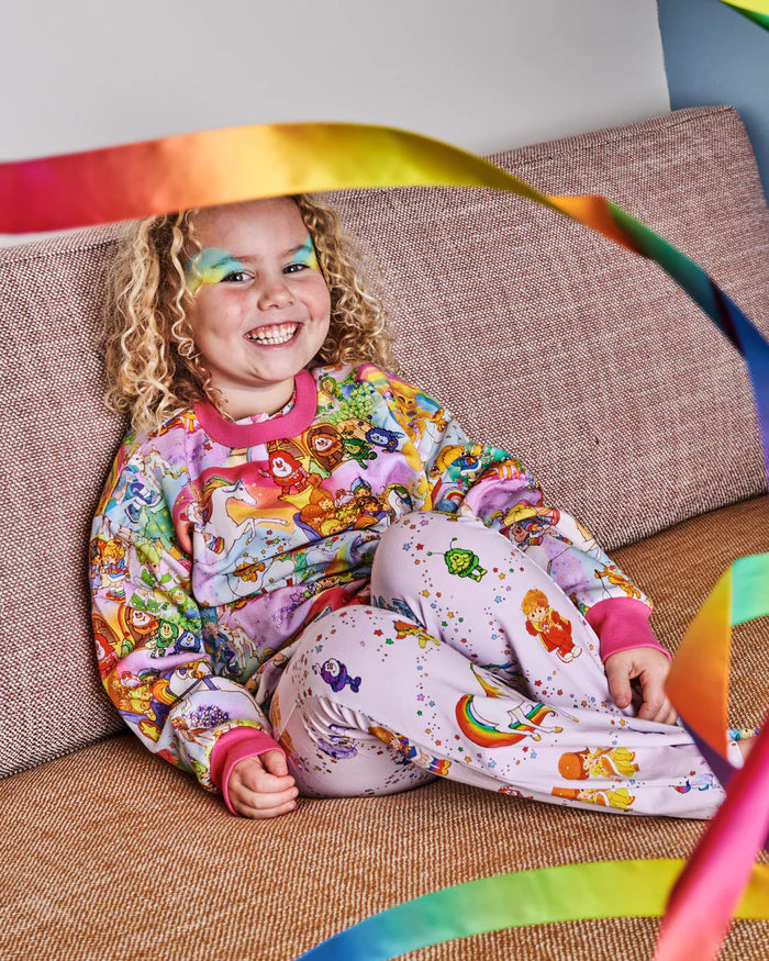 Rainbow Brite Star Shower Organic Cotton Flare Leggings by Kip & Co