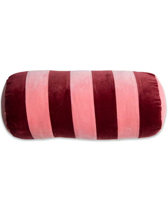 Rhubarb Velvet Bolster Cushion from Kip&Co