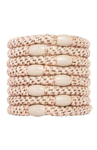 L. ERICKSON hair ties - grab and go 8 set in metallic beige