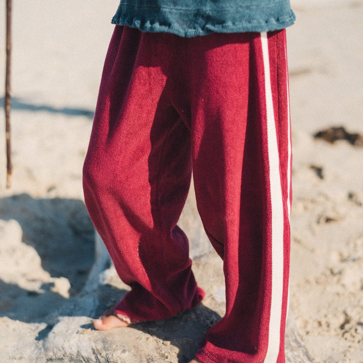 Mini terry pant in berry