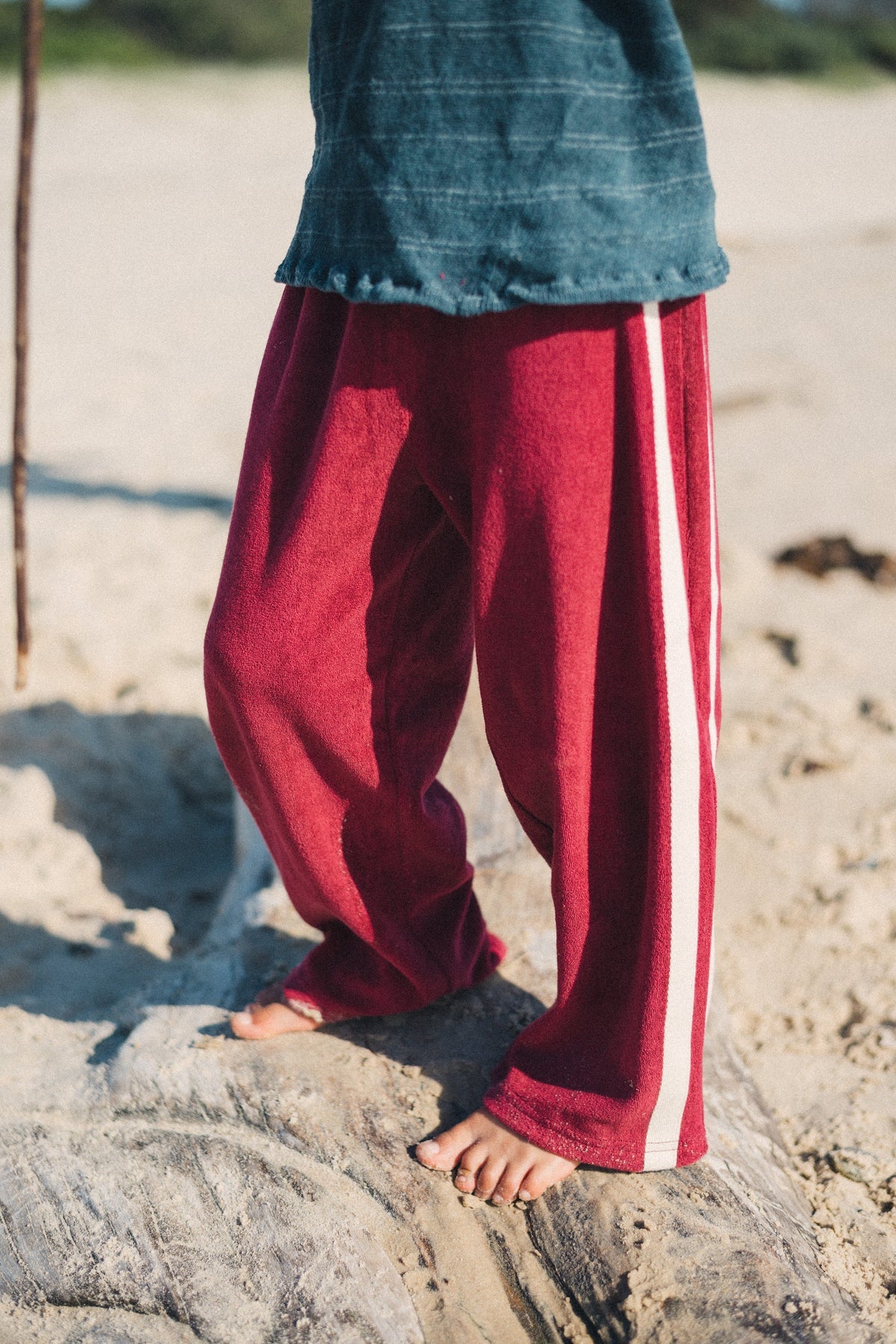 Mini terry pant in berry