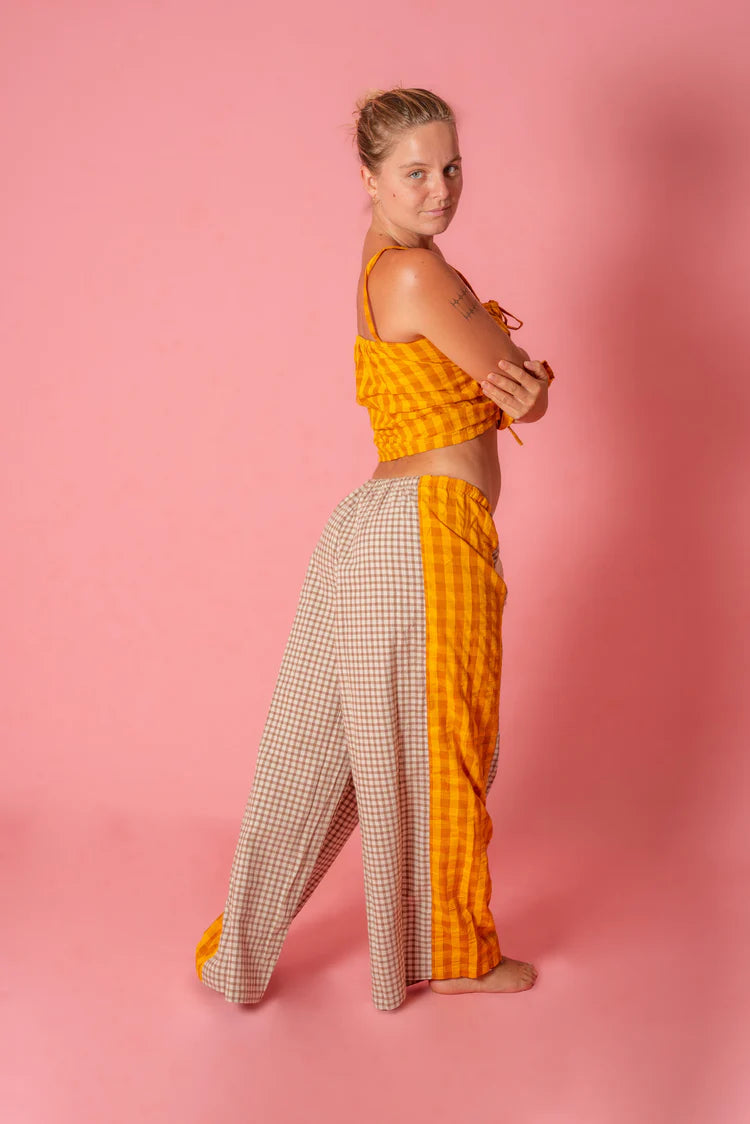 Patchwork Pant Ginger Gingham by Atmosea