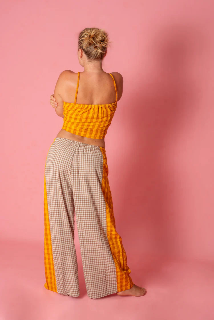 atmosea yellow and orange gingham print