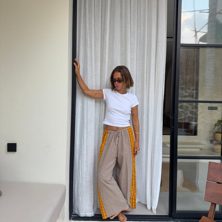 Patchwork Pant Ginger Gingham by Atmosea