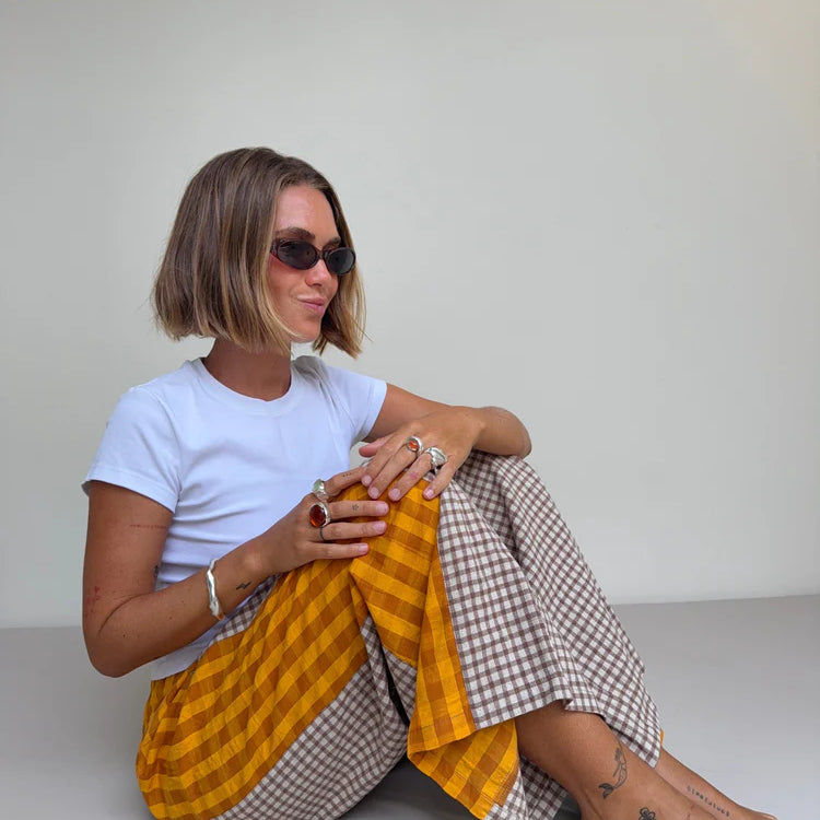 Patchwork Pant Ginger Gingham by Atmosea