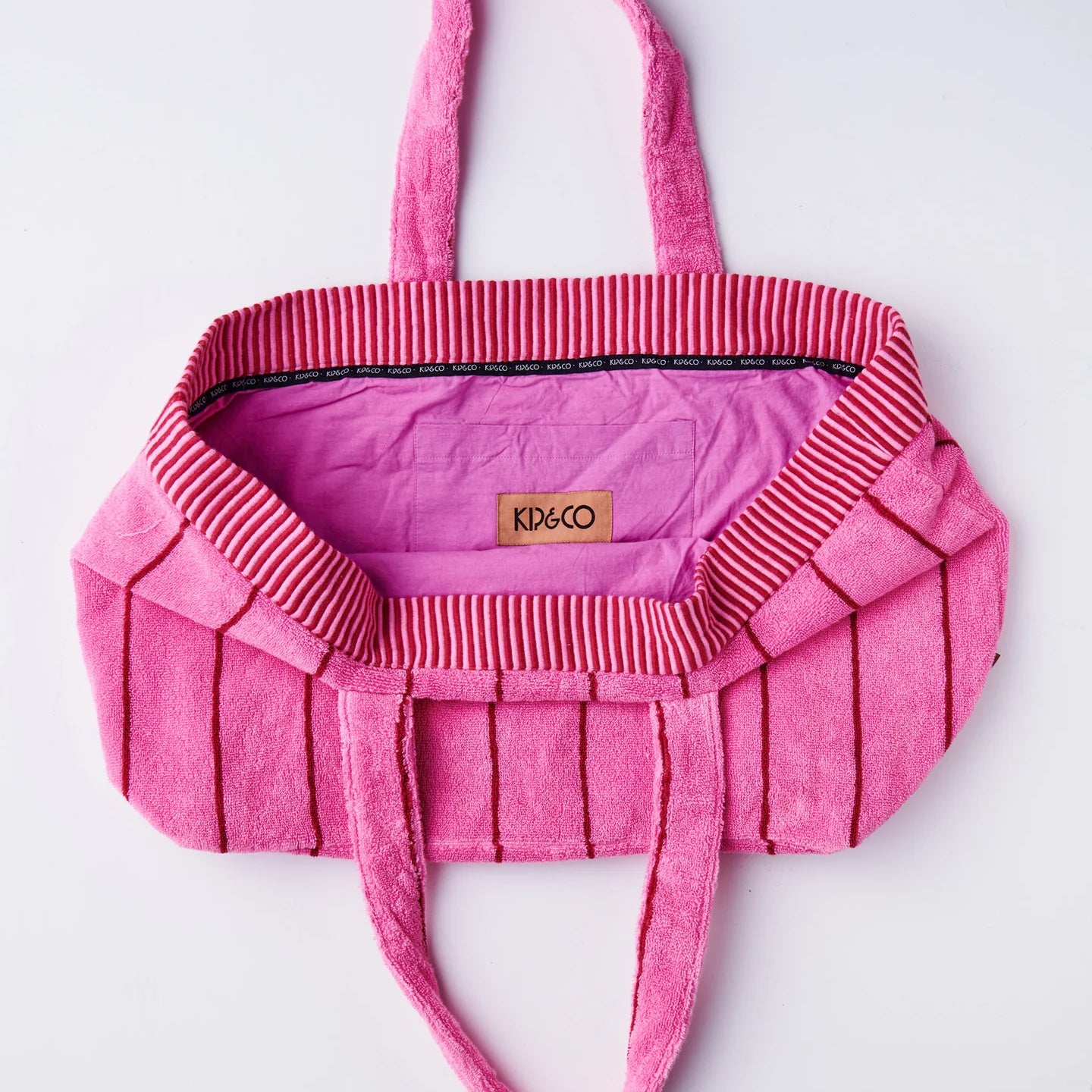 PInk and Red terry beach bag by Kip & Co