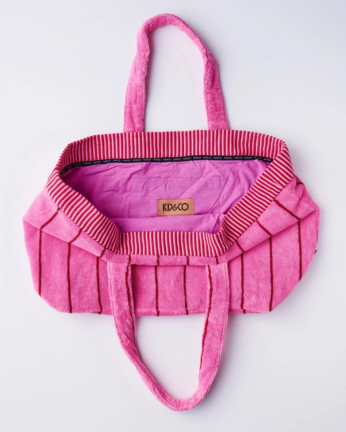 PInk and Red terry beach bag by Kip & Co
