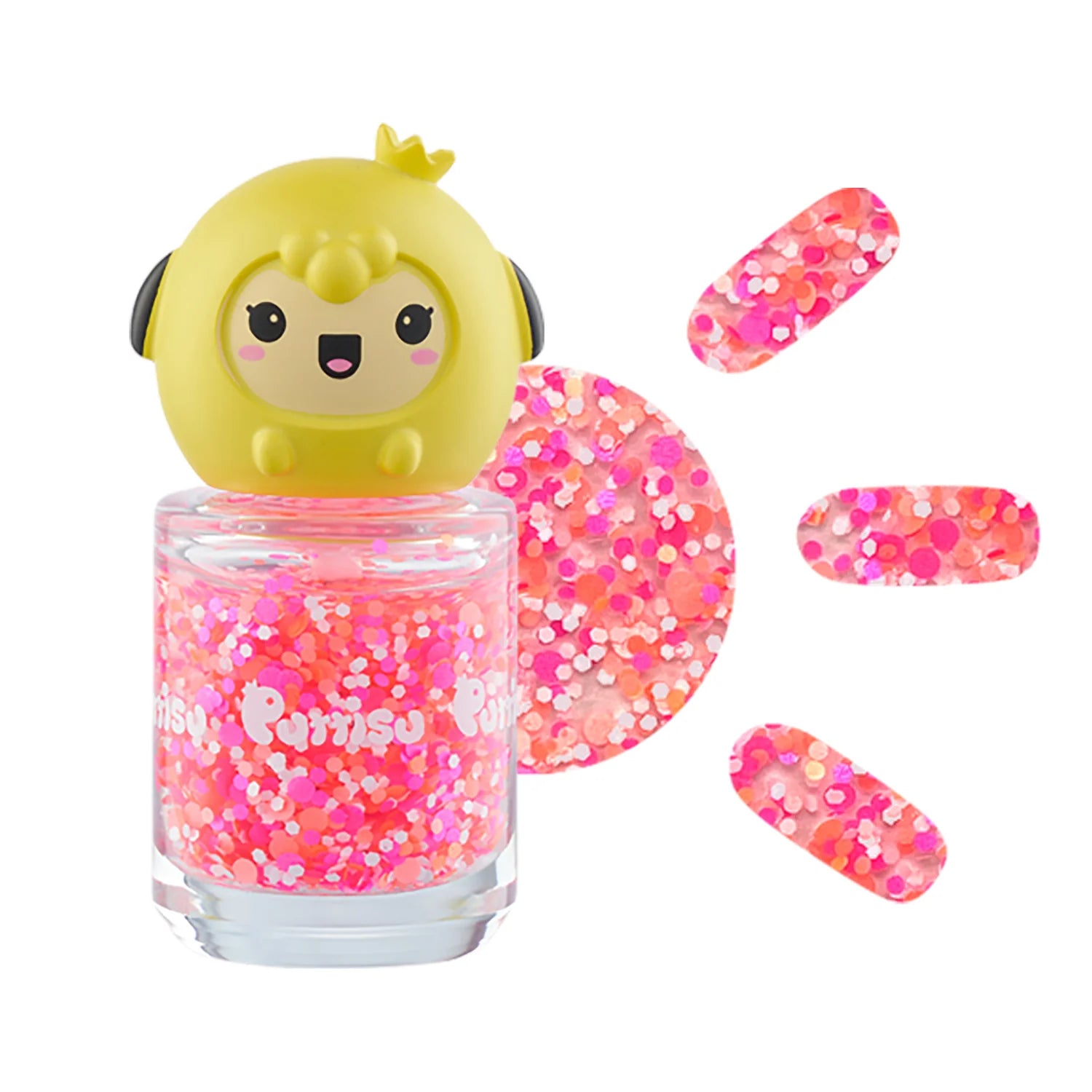 Puttisu kids glitter nail polish - pink festival