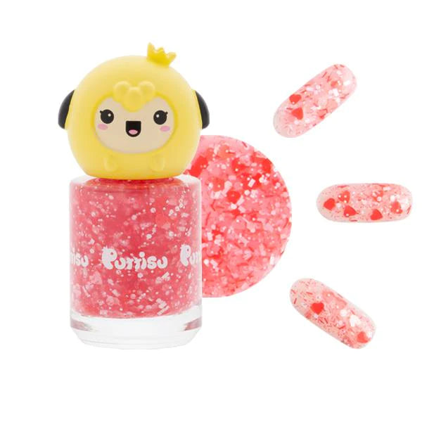 Puttisu kids glitter nail polish - Pink flower garden
