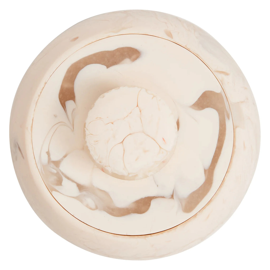 resin halleck canister crema white colour by Sage & Clare top view of lid