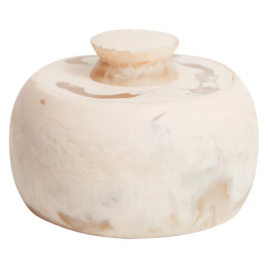 resin halleck canister crema white colour by Sage & Clare