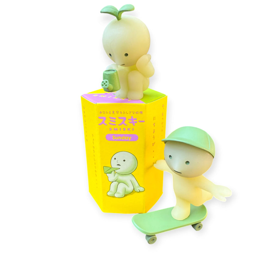 Smiski Sunday Series Skateboarding Figurine