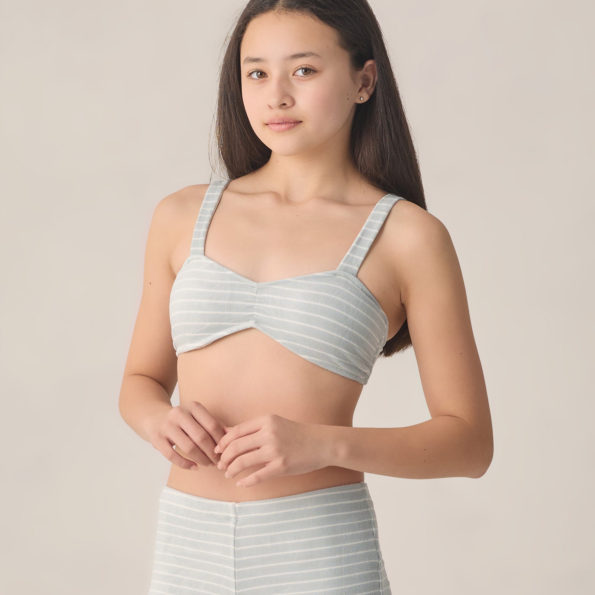 Teen Alaya Bikini Set Seafoam Stripe by Rylee + Cru