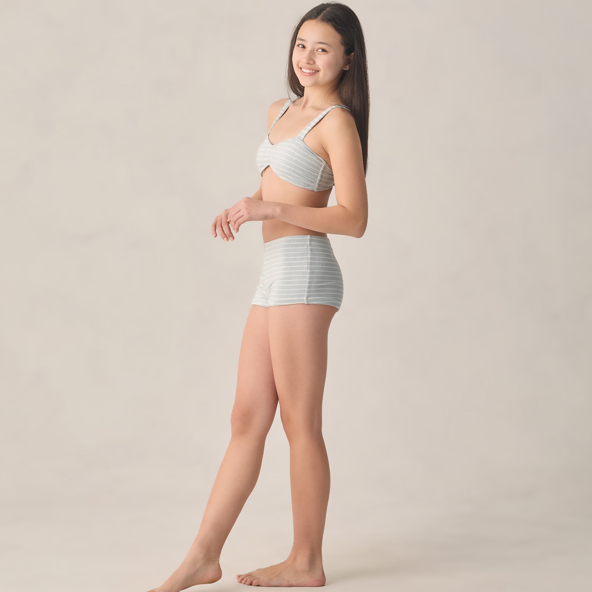 Teen Alaya Bikini Set Seafoam Stripe by Rylee + Cru