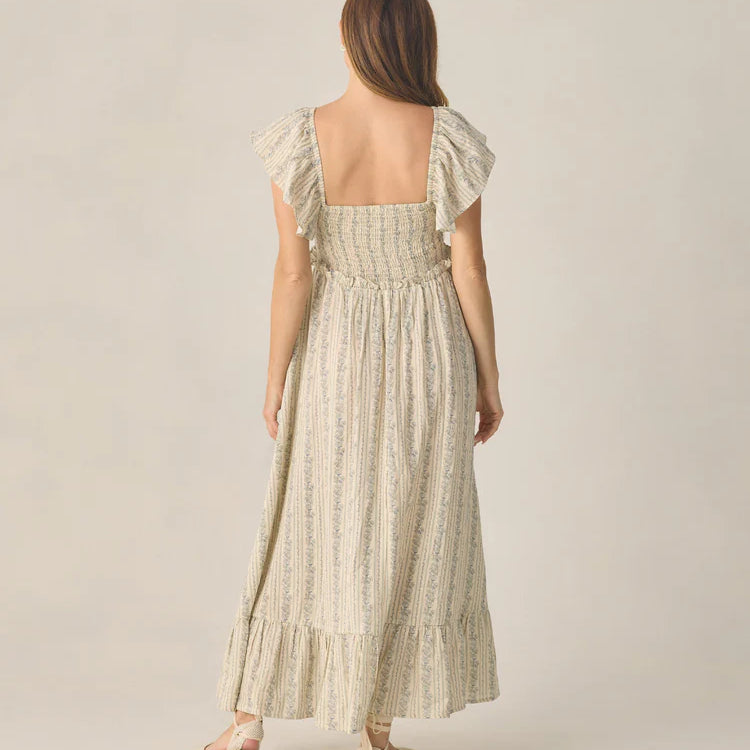 back detail of Women's Francesca Dress Blue Floral by Rylee & Cru