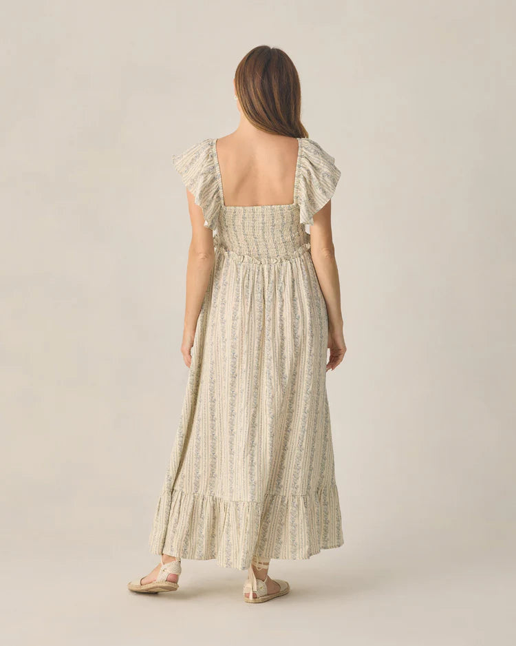 back detail of Women's Francesca Dress Blue Floral by Rylee & Cru