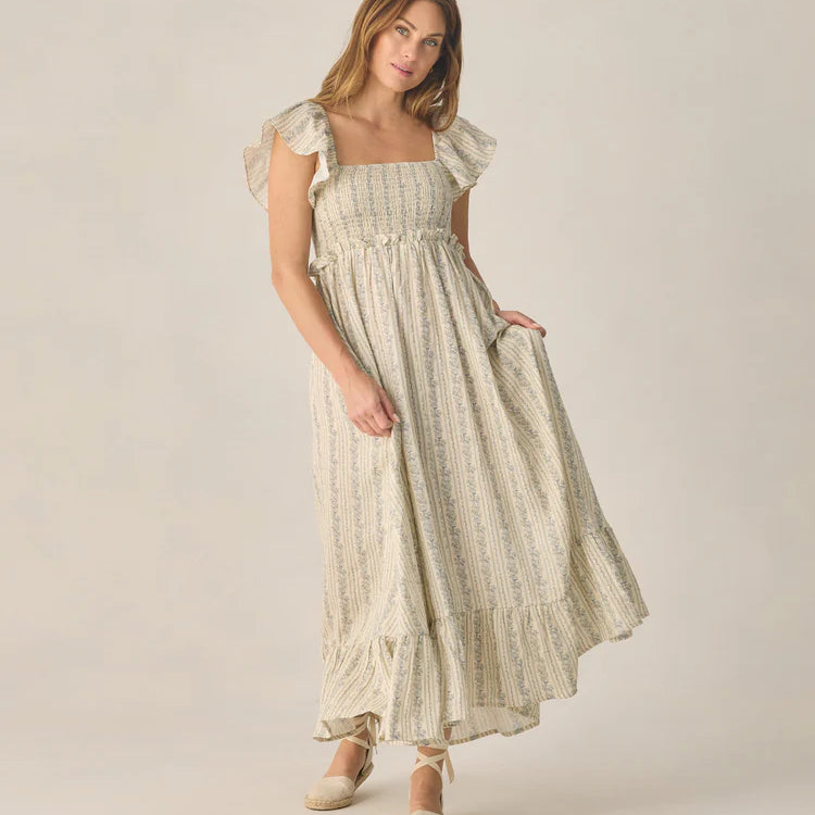 Women's Francesca Dress Blue Floral by Rylee & Cru