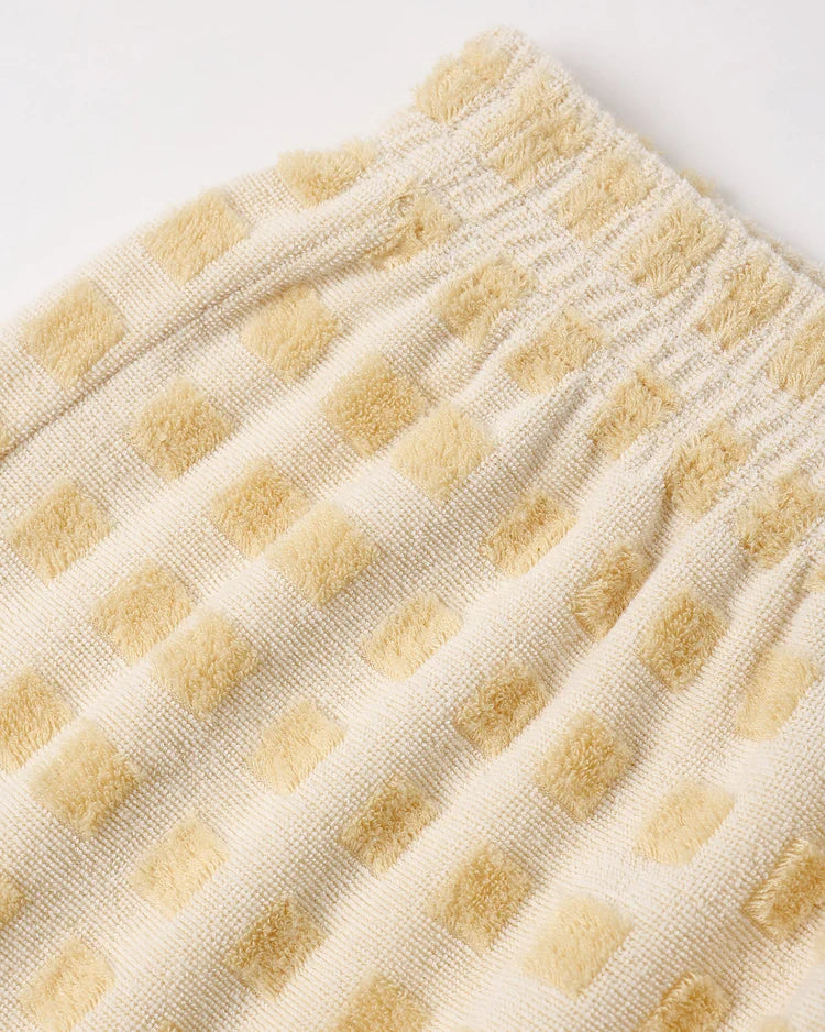 short details Women's Terry Cover Up Set Butterscotch Grid by Rylee & Cru