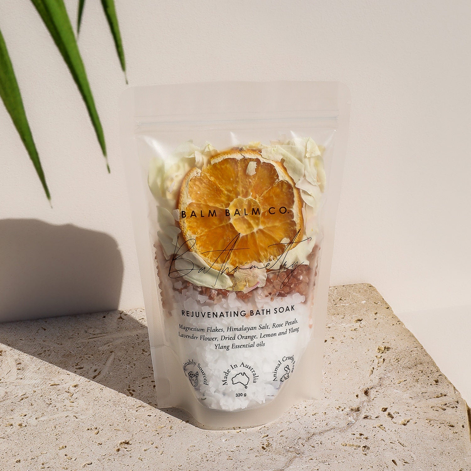 Magnesium flake bath soak by Balm Balm made on the Sunshine Coast