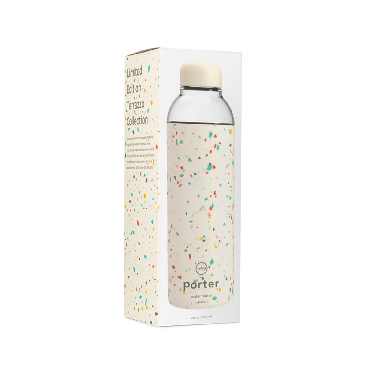 white / cream water bottle by porter