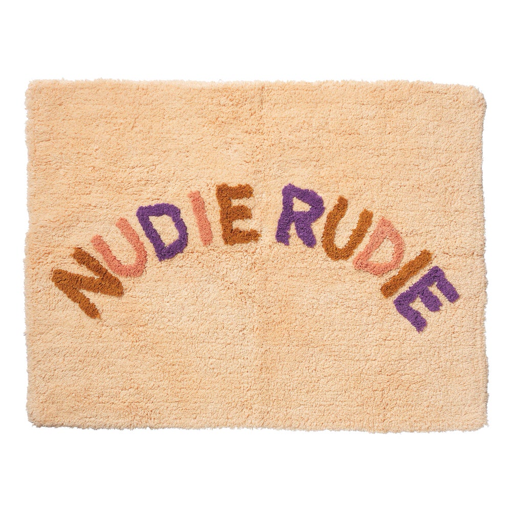 Tula Nudie Rudie bath mat by sage and clare, in orange colour