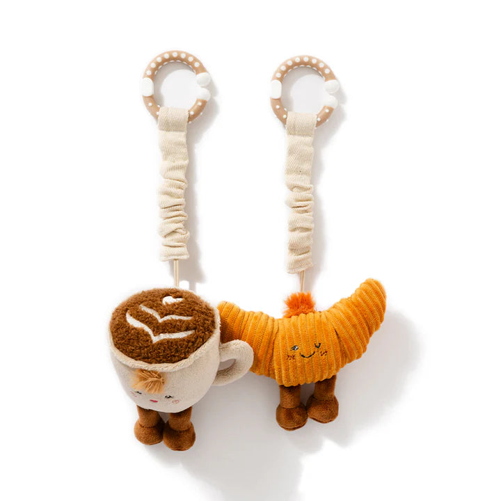 Stroller Toys - Coffee & Croissant by Living Textiles