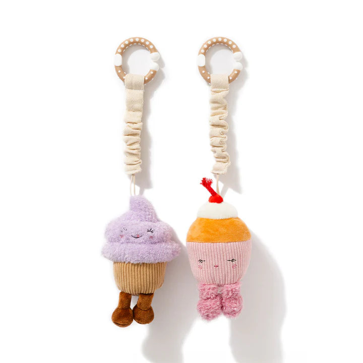 2 Pack Mini Market Brunch Stroller Toys - Ice Cream & Cupcake by Living Textiles