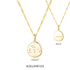 Zodiac Aquarius Necklace Gold by Linda Tahija