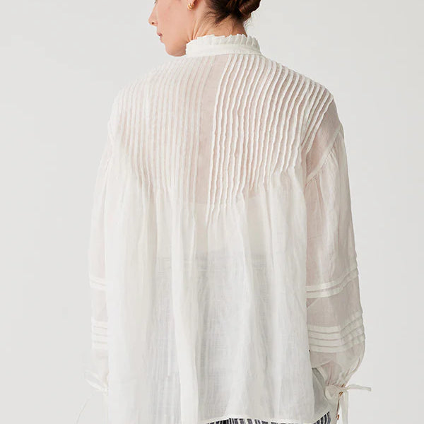 Aaliyah Blouse Ivory by Mos The Label back view of model wearing the Aaliyah Blouse