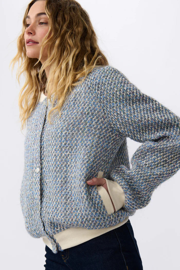 soft blue bomber jacket by Kireina