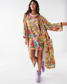 Abundance Marigold Printed Terry Bath Robe by Kip & Co