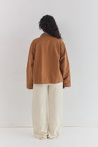 Shop camel canvas jacket Juni Addison cotton lined Australia
