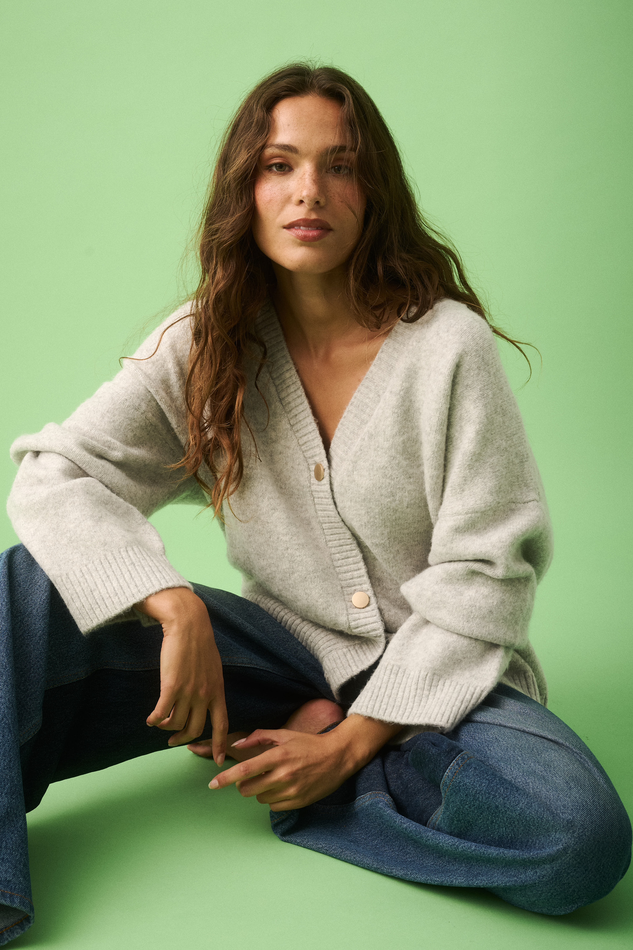 Adela Knit Cardi - Grey Marle by Cartel & Willow