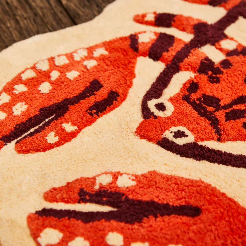 Close up details Aldo Bath Mat by Sage & Clare - lobster shaped mat
