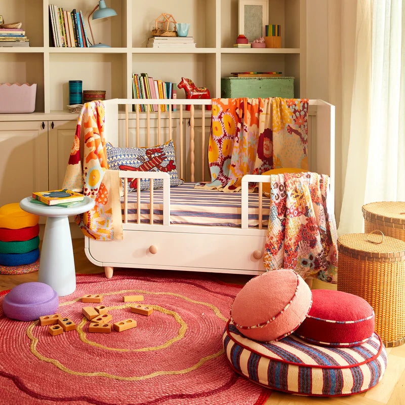 Alessa Jute Rug – Hibiscus by Sage & Clare in nursery display