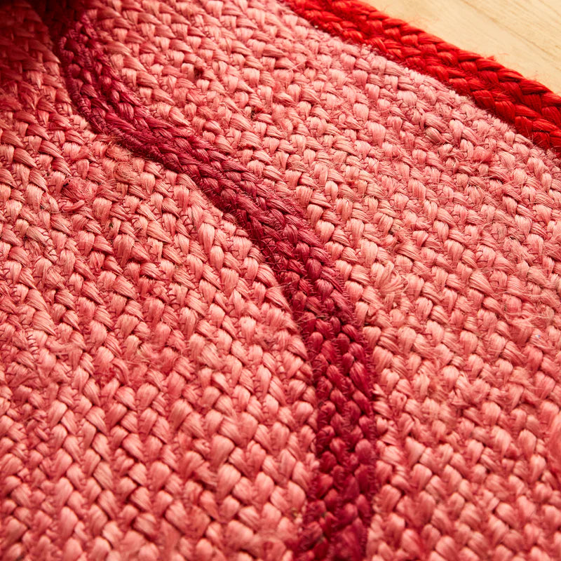 fabric details of Alessa Jute Rug – Hibiscus by Sage & Clare