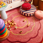 Colourful pink jute rug by Sage & Clare