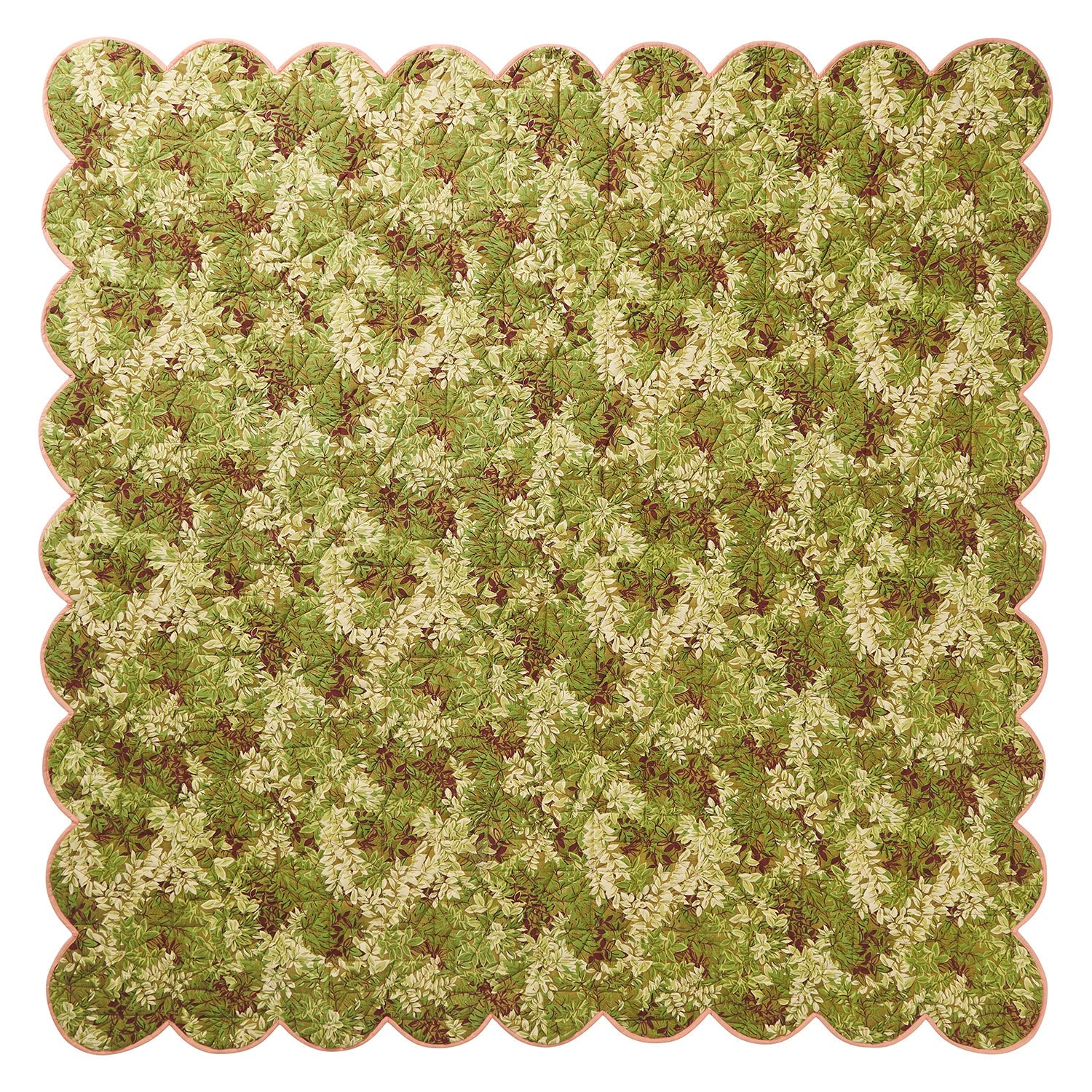 Alka Scalloped Coverlet by Sage & Clare green cotton bedspread