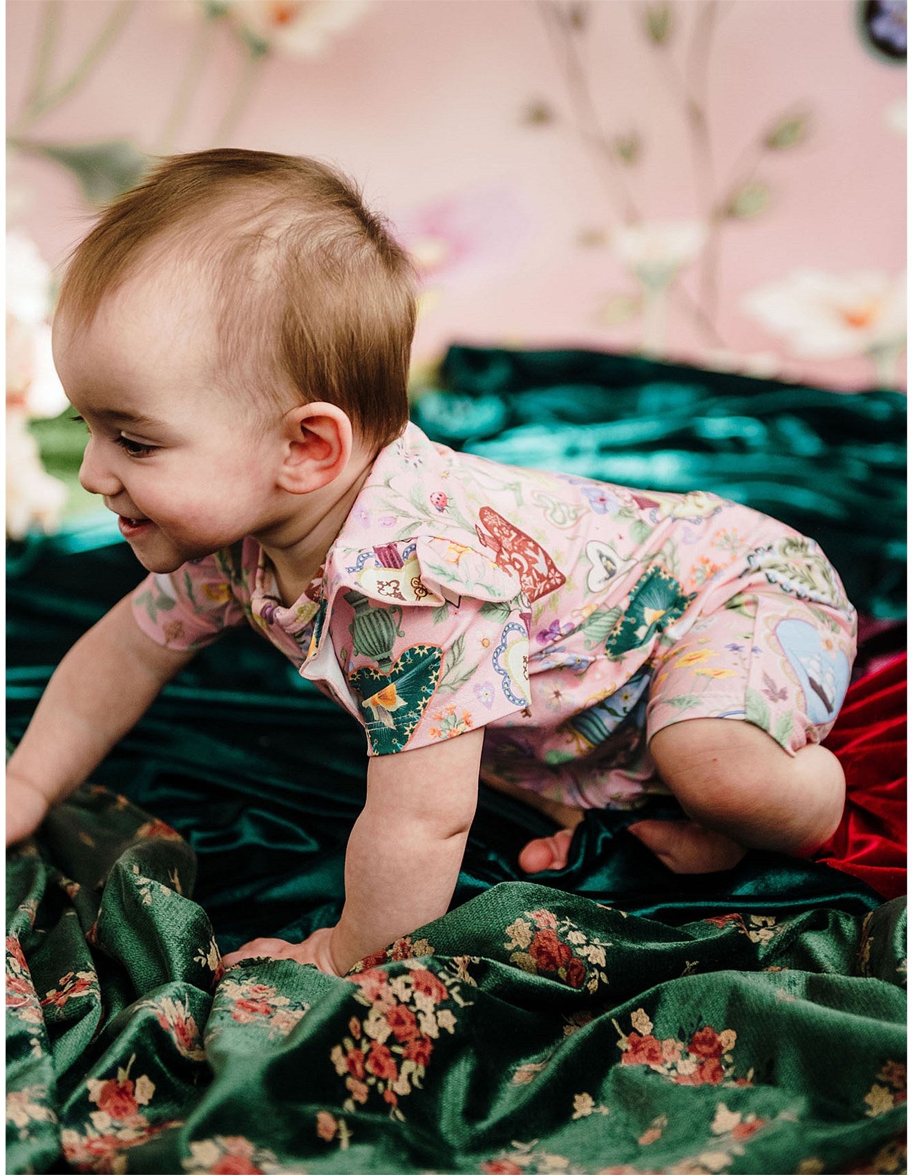 All My Hearts Precious Shorty Frill Coverall by Fleur Harris - Parfait Pink