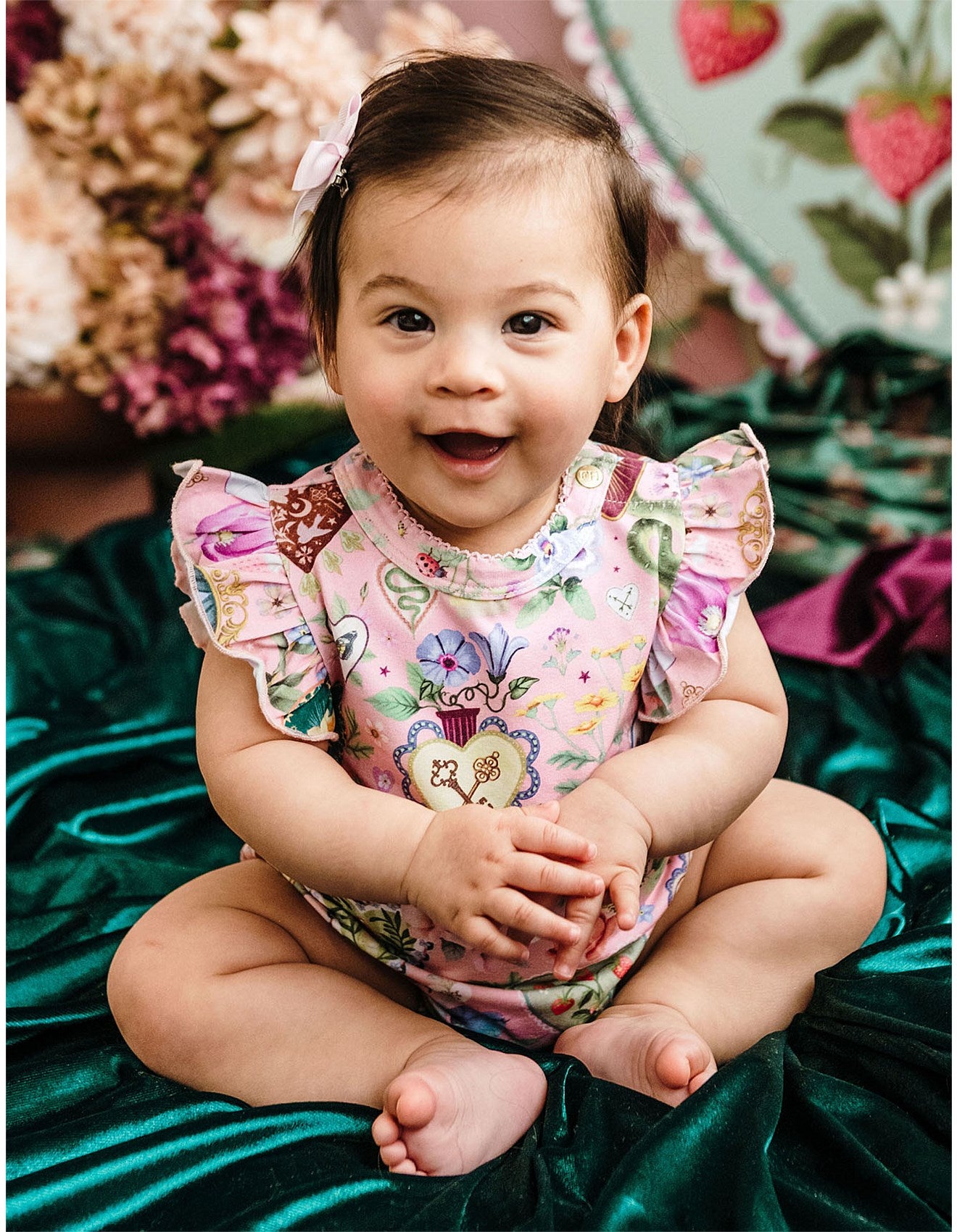 Fleur Harris pink baby onesie