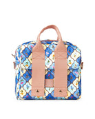 Amalfi Lunch Tote by The Somewhere Co - blue and pink floral design