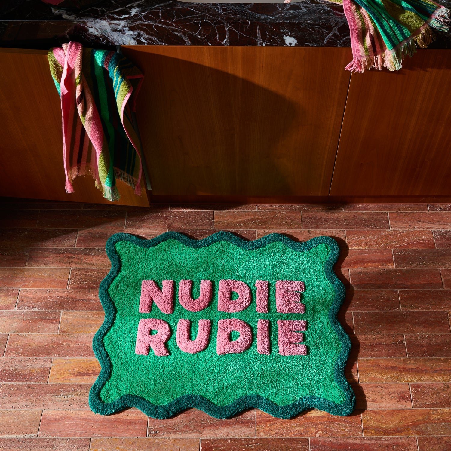Amalie Nudie Bath Mat - Spring Green by Sage & Clare